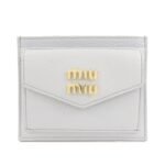 MIU MIU leather Card Case Coin Case Light Gray 5MC081 Used