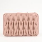 MIU MIU Matelasse Leather Tri-fold Wallet Pink Used - 图片 2