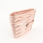 MIU MIU Matelasse Leather Bi-fold Wallet Metalic Pink 5MV016 Used - 图片 4