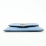 MIU MIU Vitello Dino Leather Card Case Light Blue 5MF031 Used - 图片 5