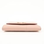 MIU MIU Leather Double Hook Bi-fold Wallet Pink Gold Hardware Used - 图片 5