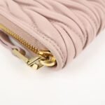 MIU MIU Matelasse Leather Round Zipper Long Wallet Pink Beige Used - 图片 6