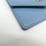 MIU MIU Vitello Dino Leather Card Case Light Blue 5MF031 Used - 图片 6