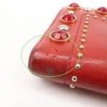 MIU MIU Leather Round Zipper Long Wallet Bijou Studs Red Used - 图片 7