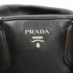 PRADA Logo Leather Hand Bag Mini Boston Bag Black BL0471 Used - 图片 20