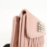 MIU MIU Matelasse Leather Tri-fold Wallet Pink Used - 图片 10
