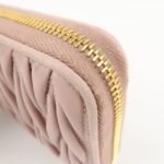 MIU MIU Matelasse Leather Round Zipper Long Wallet Pink Beige Used - 图片 10