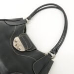 PRADA Logo Leather Shoulder Bag Hand Bag Black BR3593 Used - 图片 6