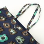 PRADA Triangle Logo Nylon Tote Bag w/Pouch Flower Print Navy B4626B Used - 图片 6