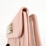 MIU MIU Matelasse Leather Tri-fold Wallet Pink Used - 图片 11