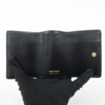 MIU MIU Leather Wallet Compact Flower Black Multicolor Used - 图片 12