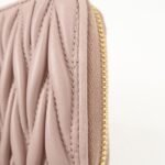 MIU MIU Matelasse Leather Round Zipper Long Wallet Pink Beige Used - 图片 12