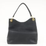 PRADA VITTELLO PHOENIX Triangle Logo Leather Shoulder Bag Black 1BC051 Used - 图片 2