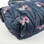 MIU MIU Matelasse Denim Leather 2Way Bag Hand Bag Flower 5BB020 Used - 图片 13