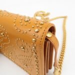 MIU MIU Leather Studs Chain Wallet Shoulder Bag Brown 5BP006 Used - 图片 13