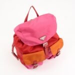PRADA Triangle Logo Nylon Leather Backpack Ruck Sack Pink B6677 Used - 图片 4