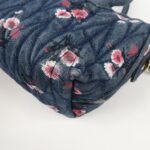 MIU MIU Matelasse Denim Leather 2Way Bag Hand Bag Flower 5BB020 Used - 图片 14