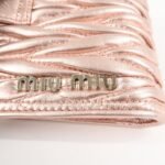 MIU MIU Matelasse Leather Bi-fold Wallet Metalic Pink 5MV016 Used - 图片 14