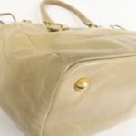 PRADA Triangle Logo VITELLOSHINE Leather 2Way Bag Beige BN1921 - 图片 11