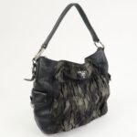 PRADA Logo Nylon Leather Gathered 2Way Shoulder Hand Bag BN4586 - 图片 4
