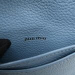MIU MIU Vitello Dino Leather Card Case Light Blue 5MF031 Used - 图片 15