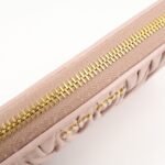 MIU MIU Matelasse Leather Round Zipper Long Wallet Pink Beige Used - 图片 15