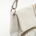PRADA Triangle Logo Leather Nylon Shoulder Bag White Beige - 图片 13