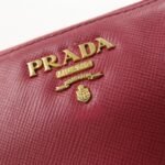 PRADA Logo Saffiano Leather Round Zippy Long Wallet Pink 1M0506 Used - 图片 20