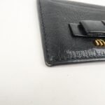 MIU MIU Leather Ribbon Card Case Black Gold Hardware 5MC208 Used - 图片 6