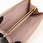 MIU MIU Matelasse Leather Round Zipper Long Wallet Pink Beige Used - 图片 16