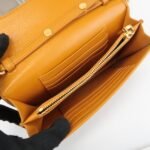 MIU MIU Leather Studs Chain Wallet Shoulder Bag Brown 5BP006 Used - 图片 16