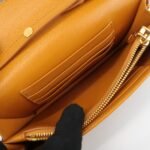 MIU MIU Leather Studs Chain Wallet Shoulder Bag Brown 5BP006 Used - 图片 17