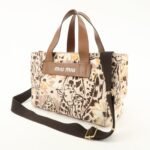MIU MIU Leather Canvas 2Way Hand Bag Tote Bag Brown Pink 5BA085 Used - 图片 3