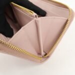 MIU MIU Matelasse Leather Round Zipper Long Wallet Pink Beige Used - 图片 18
