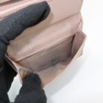 PRADA Logo Saffiano Leather Bi-Fold Small Wallet Beige 1MV204 Used - 图片 16