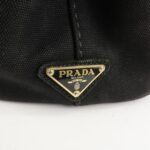 PRADA Canapa Mini Canvas 2Way Hand Bag Tote Bag Black 1BG439 Used - 图片 18