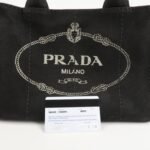 PRADA Canapa Mini Canvas 2Way Hand Bag Tote Bag Black 1BG439 Used - 图片 24
