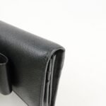 PRADA Saffiano Leather Flap Bi-Fold Long Wallet Black Gold 1MH132 Used - 图片 10