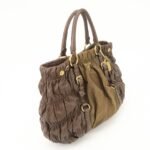 PRADA Nylon Leather 2WAY Bag Shoulder Bag Hand Bag Brown Khaki BN1793 - 图片 4