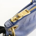 PRADA Leather Shoulder Bag Hand Bag Blue BR4984 Used - 图片 17