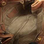 PRADA Logo Leather Ribbon 2Way Bag Hand Bag Brown BN2245 Used - 图片 22