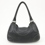 PRADA Logo Leather Shoulder Bag Hand Bag Black BR3593 Used - 图片 2