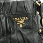 PRADA Leather 2WAY Bag Hand Bag Shoulder Bag Black BN1788 - 图片 17