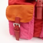 PRADA Triangle Logo Nylon Leather Backpack Ruck Sack Pink B6677 Used - 图片 16