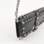 PRADA Leather Studs Chain Wallet Chain Bag Black Used - 图片 12