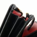 PRADA Saffiano Leather Bi-Fold Wallet Black Red Gold 1ML018 Used - 图片 17