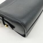 PRADA Logo Saffiano Leather Shoulder Bag Gold HDW Black - 图片 13