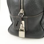 PRADA Logo Leather Hand Bag Mini Boston Bag Black BL0471 Used - 图片 17