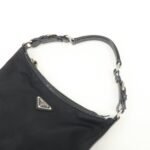 PRADA Triangle Logo Nylon Leather Shoulder Bag Hand Bag Black BR3121 Used - 图片 6