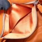 PRADA Triangle Logo Raffia Leather Shoulder Bag Beige Orange - 图片 22